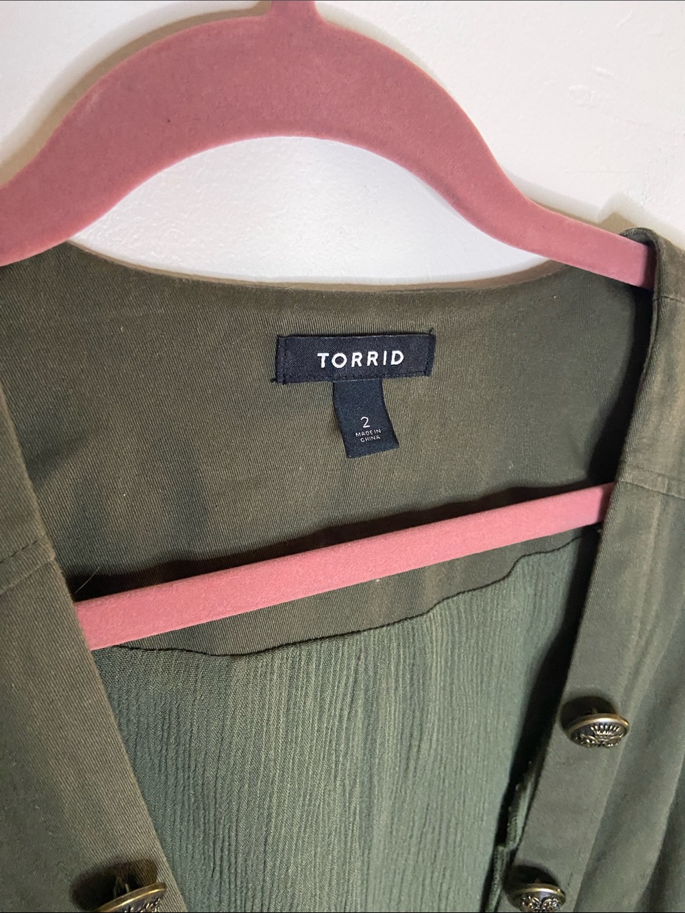 Torrid Olive Green open front lined jacket - Picture 2 of 8